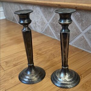 PREOWNED RESTORATION HARDWARE SILVER CANDLE STICK HOLDERS